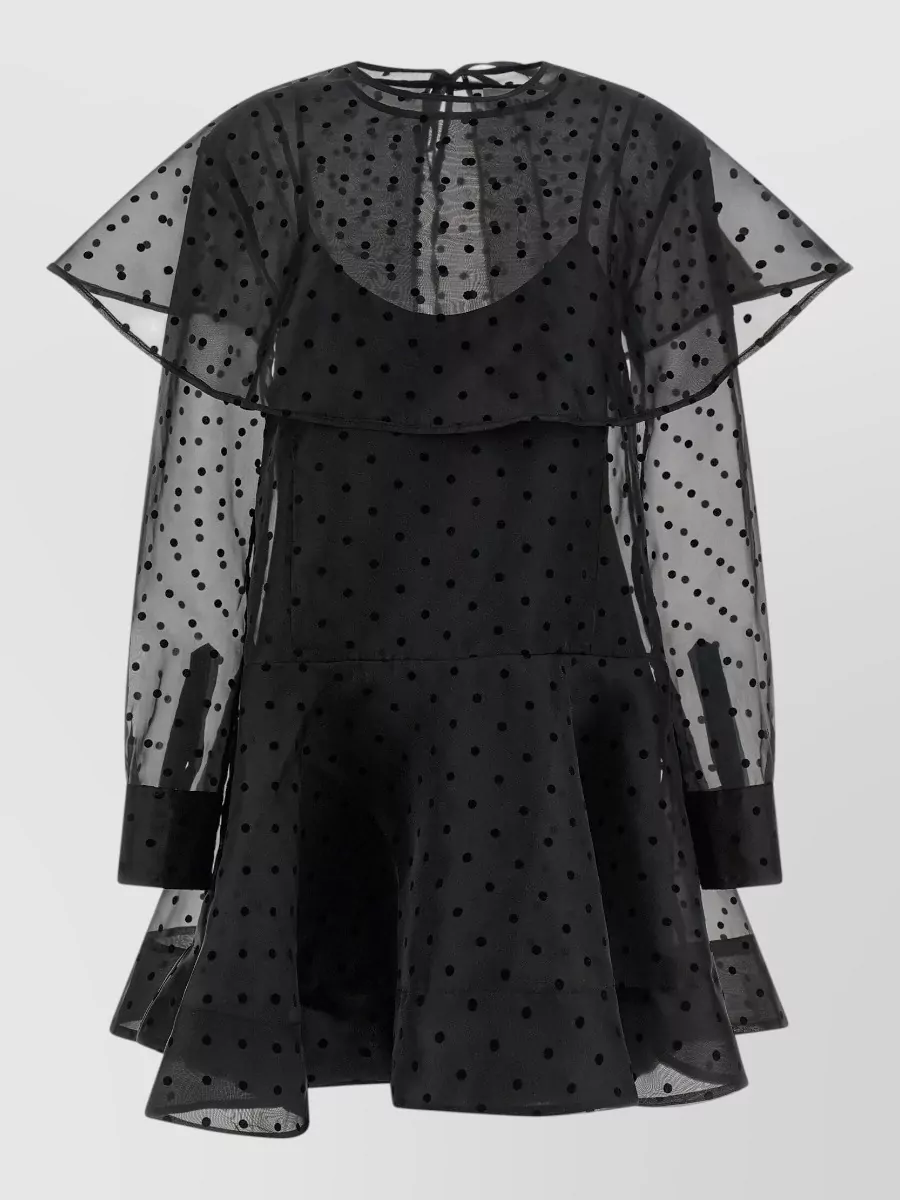 Ganni Polka-Dot Organza Mini Dress