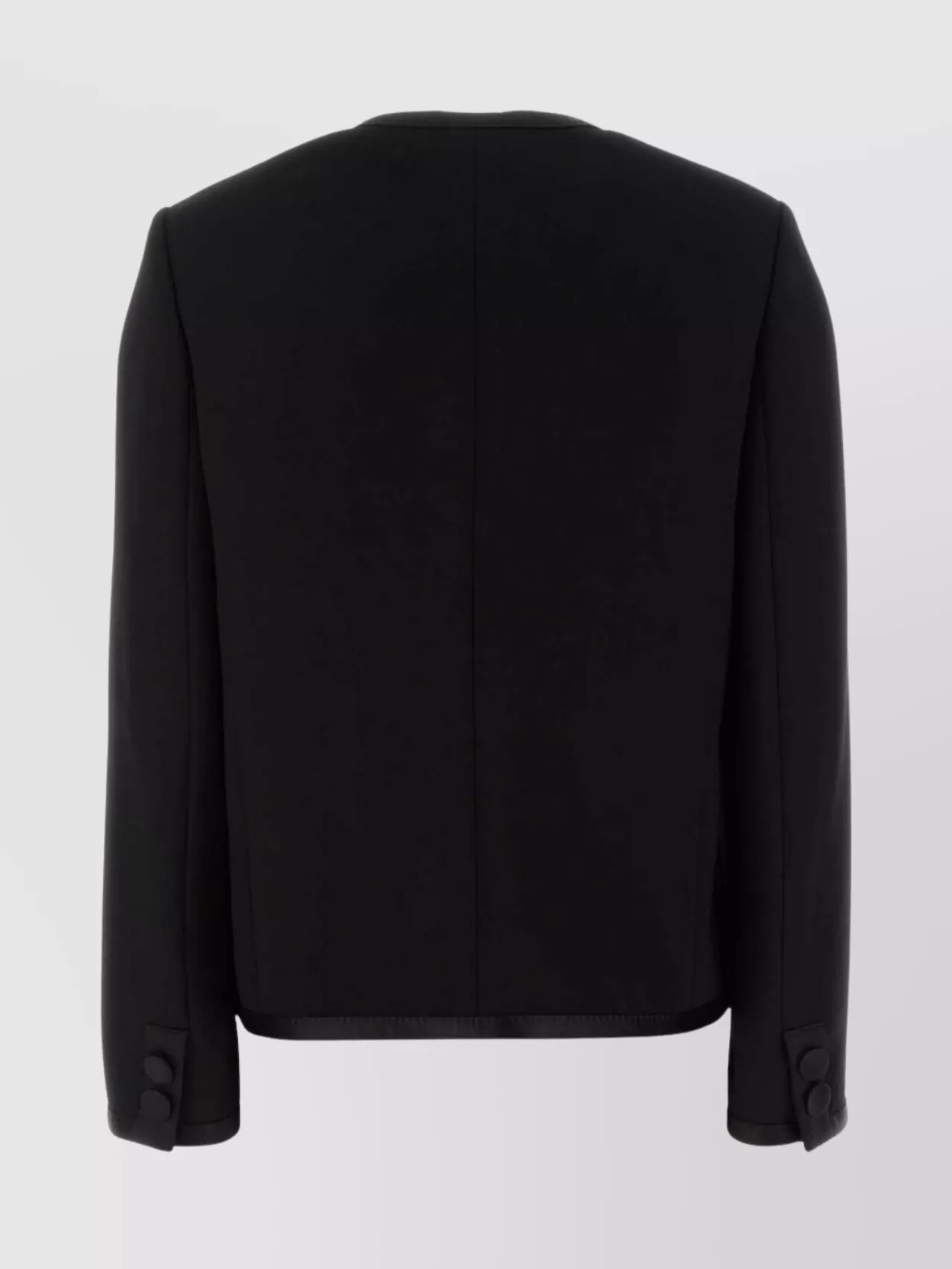 Dolce & Gabbana Tailored Wool Blend Blazer With Satin Trim In Black
