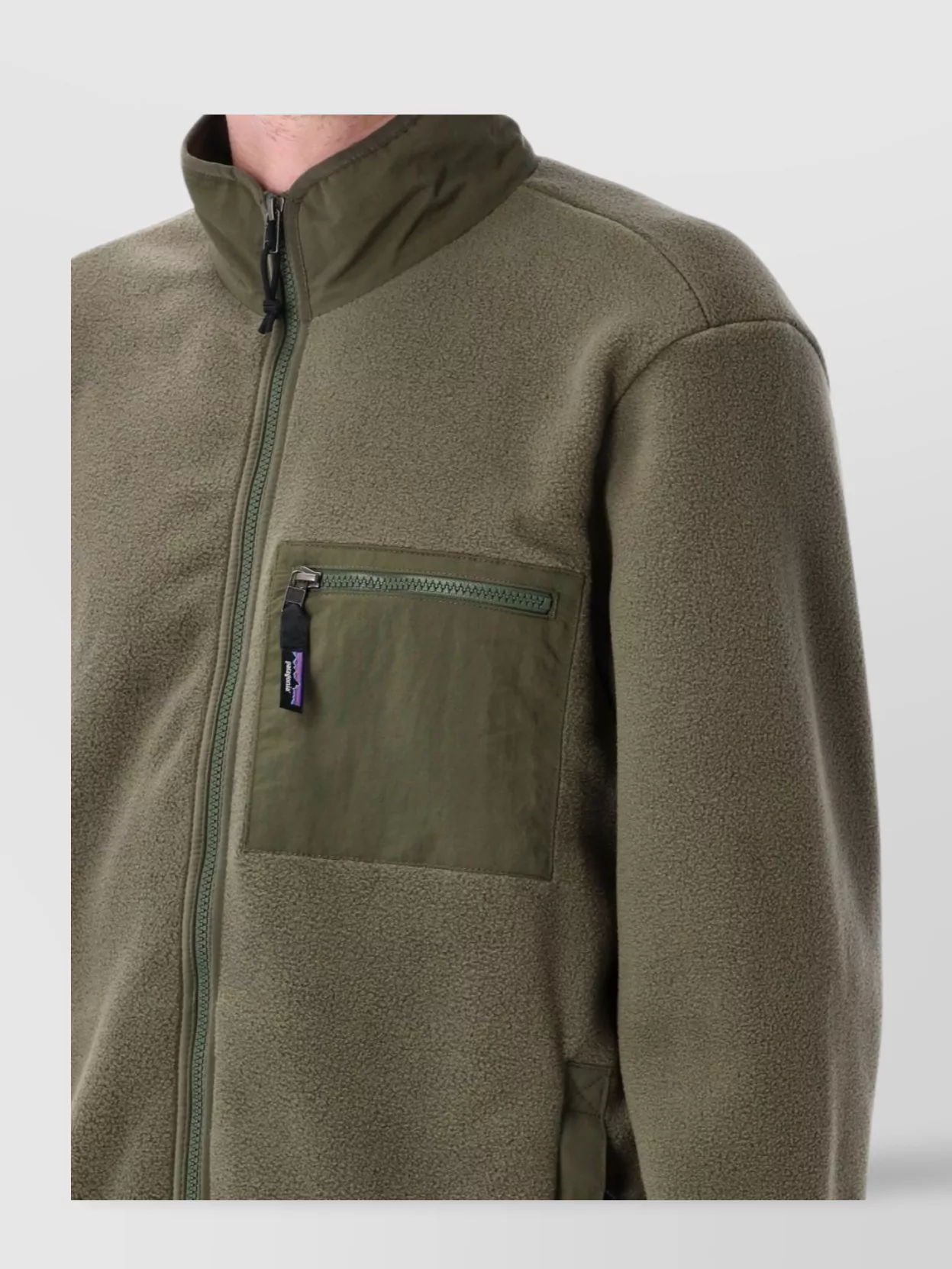 Patagonia Zip-up Fleece Jacket Pockets In Green