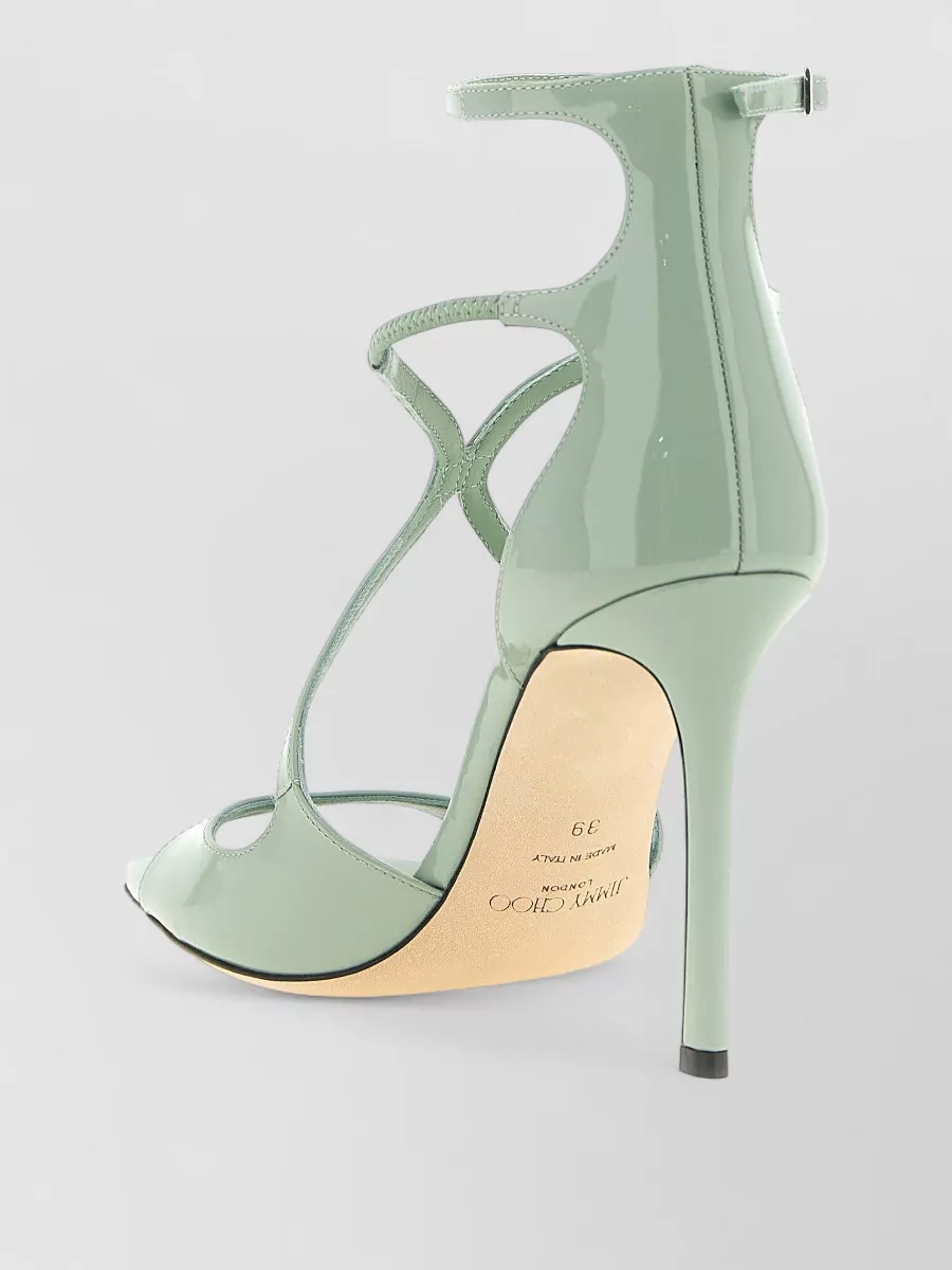 Jimmy Choo Azia Sandals Open Toe Patent Straps