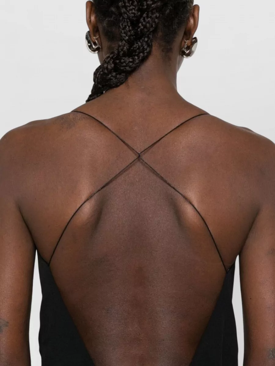 Jacquemus Abiha Dress Long Pleated Open Back