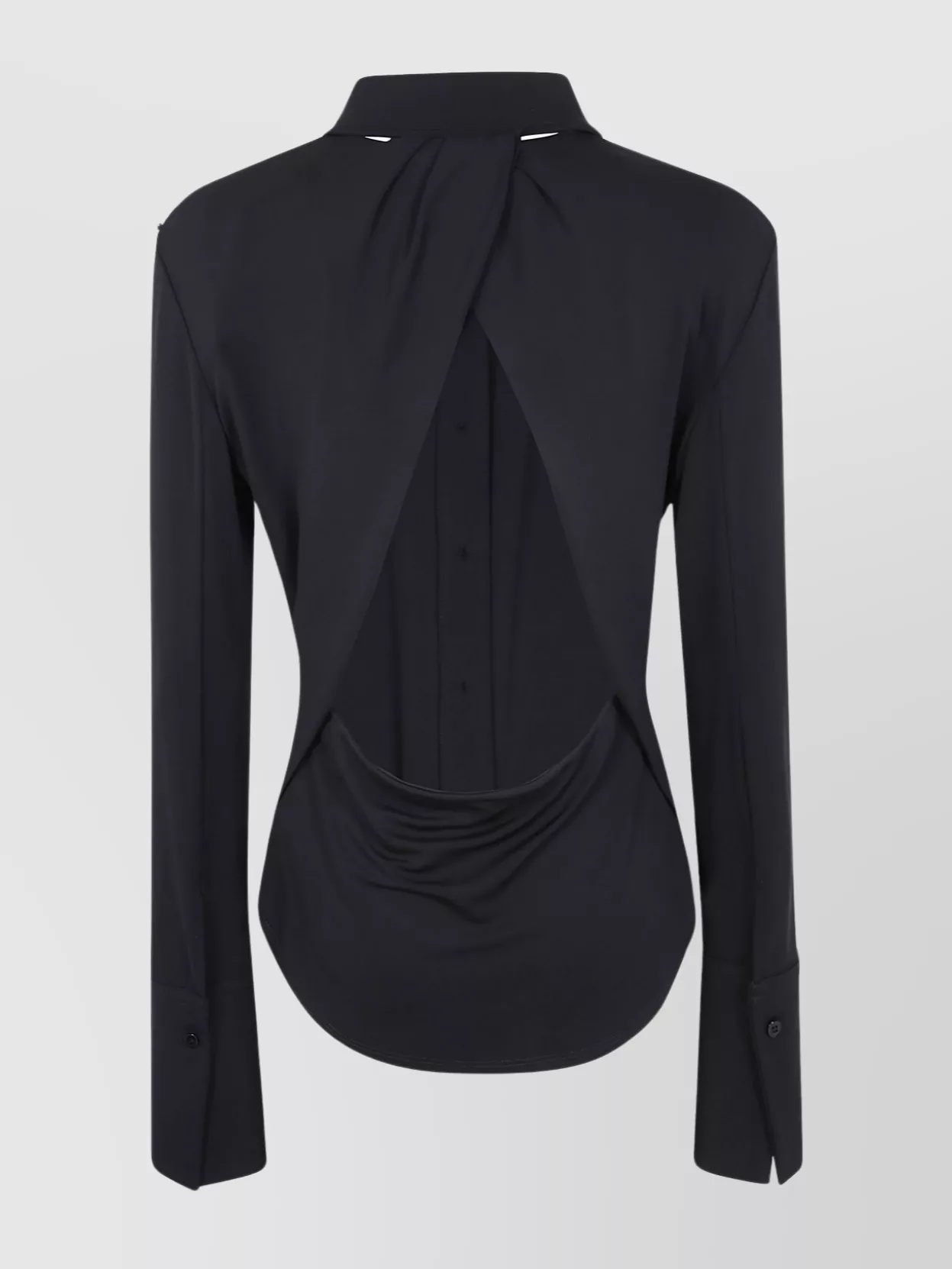 Sportmax Long Sleeve Collared Shirt With Open Back