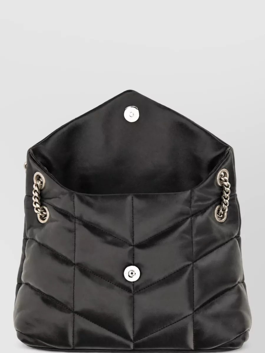 Saint Laurent Loulou Puffer Small Leather Clutch Bag