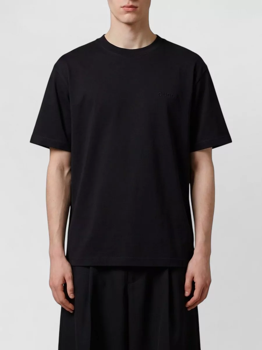 Gucci Cotton ribbed crew neck short sleeve t-shirt