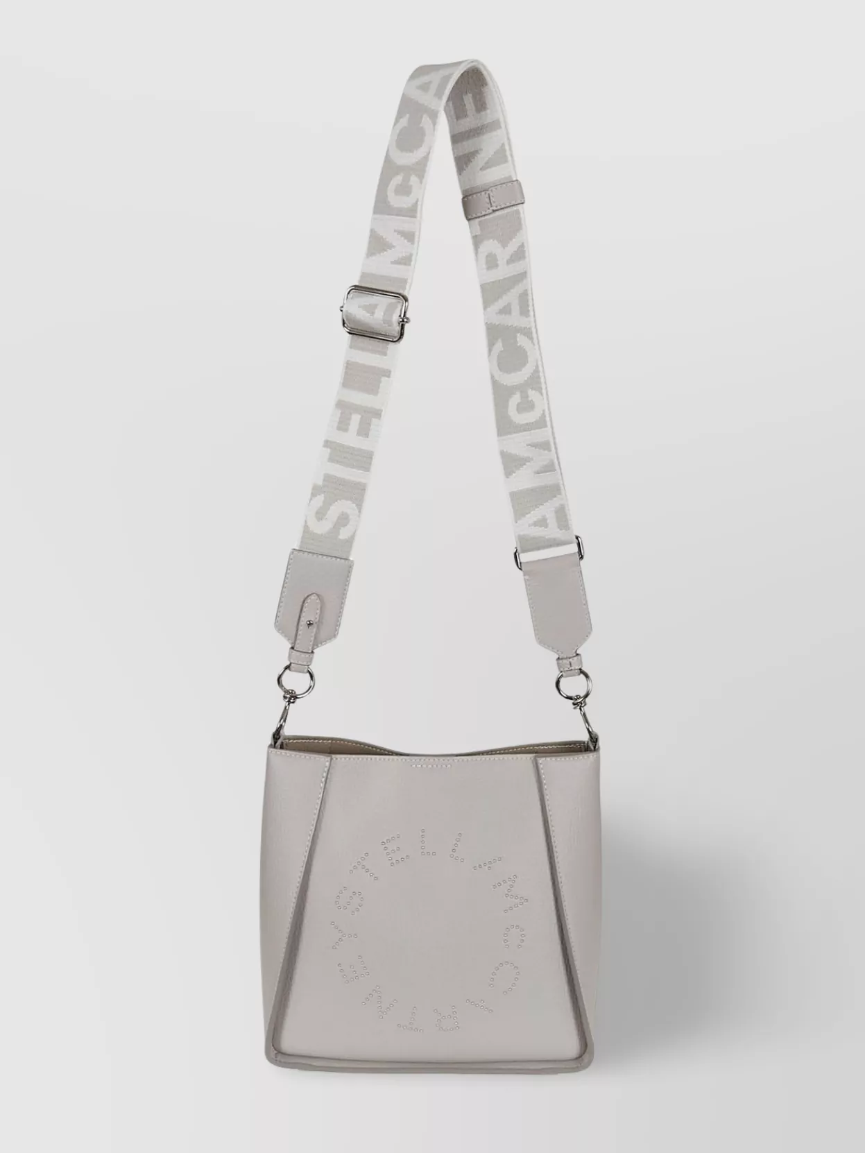 Shop Stella Mccartney Mini Crossbody Bag Embossed Grainy Mat Studded Logo