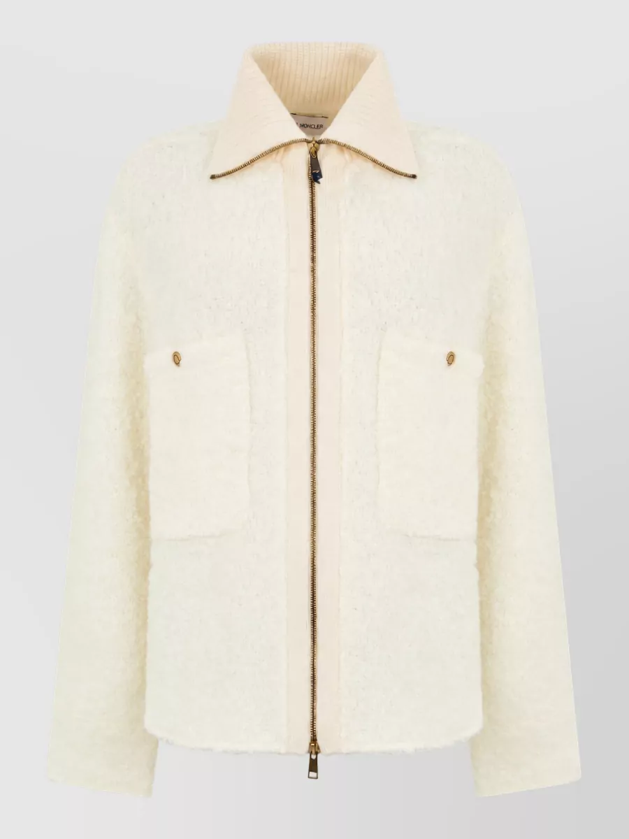 Moncler bouclé fitted jacket