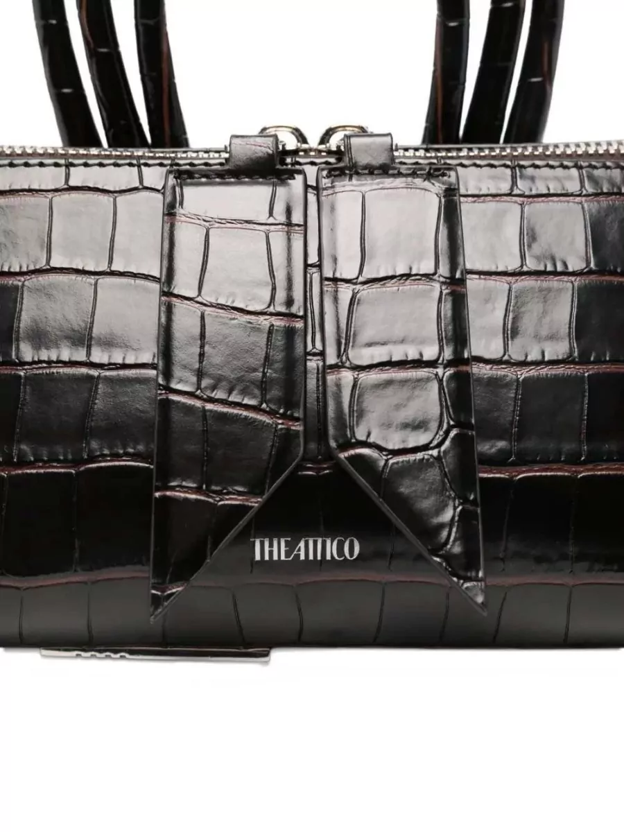 The Attico Friday Mini Leather Crocodile-Embossed Mini Bag