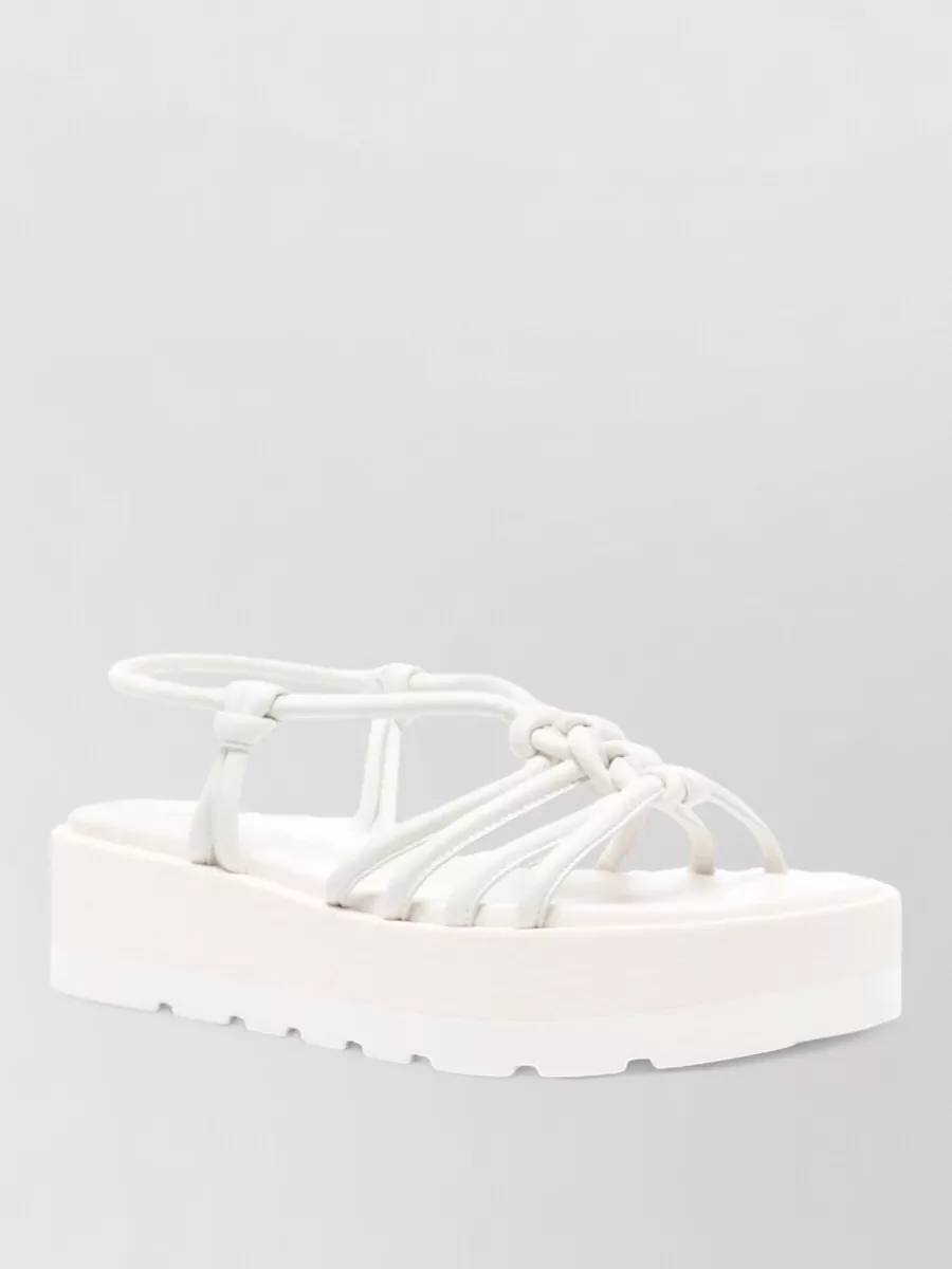 Gianvito Rossi Leather Sandals With Knotted Detail And Platform In White