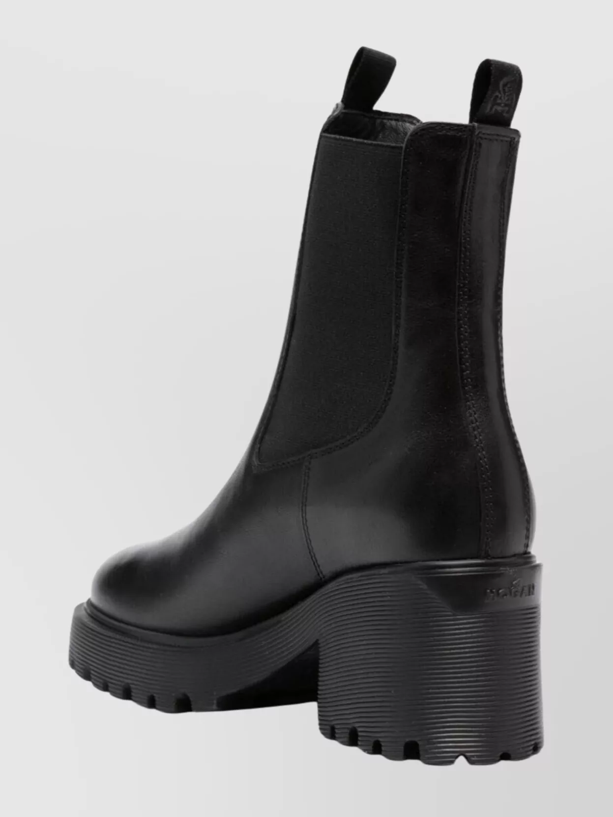Hogan Chunky Sole Round Toe Block Heel Boots