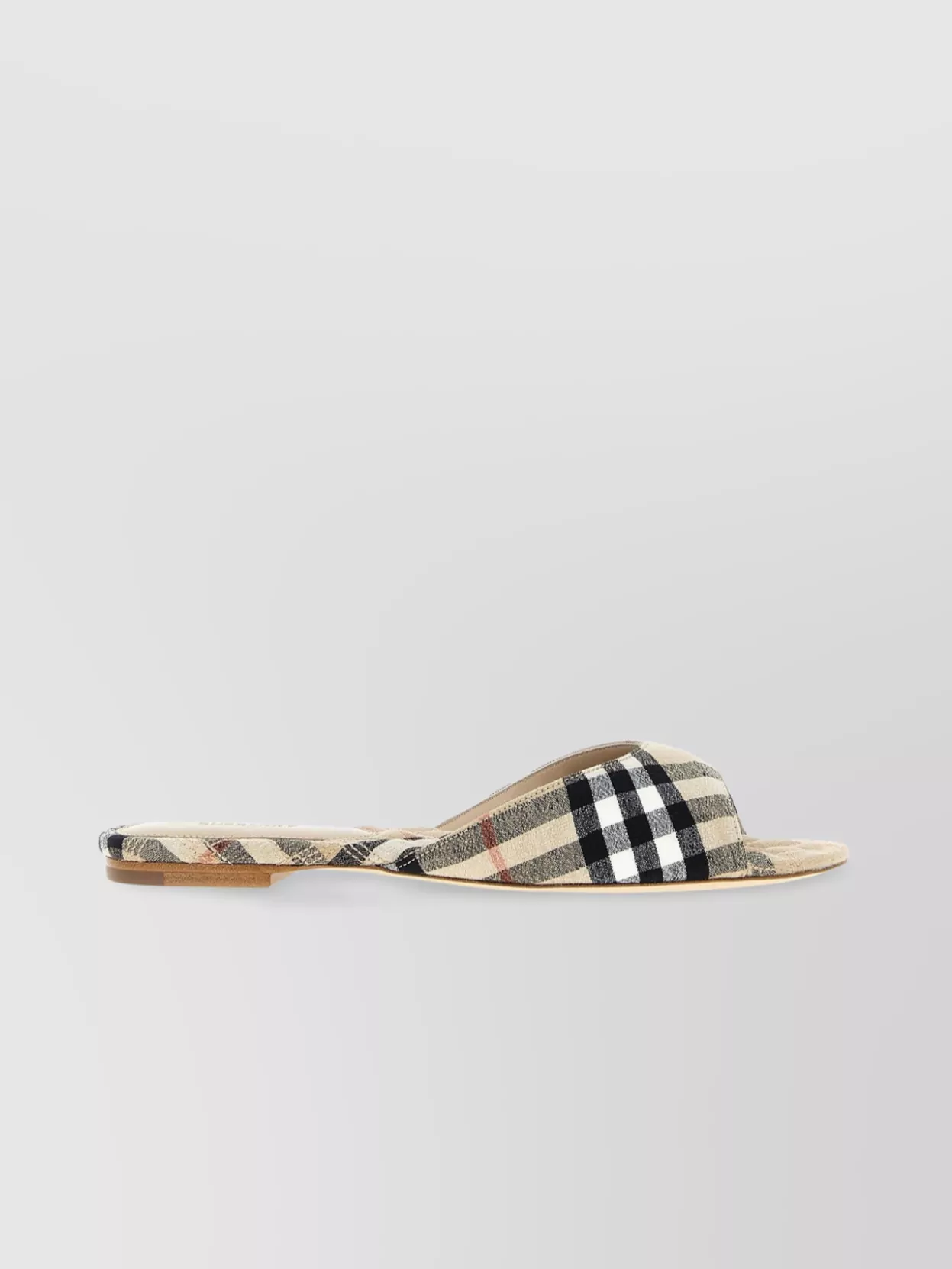 Burberry Checkered Cross Strap Slide Sandals
