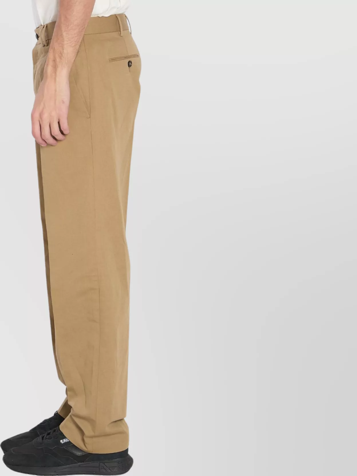 Pt Torino Straight Leg Trousers In Cotton And Linen In Brown