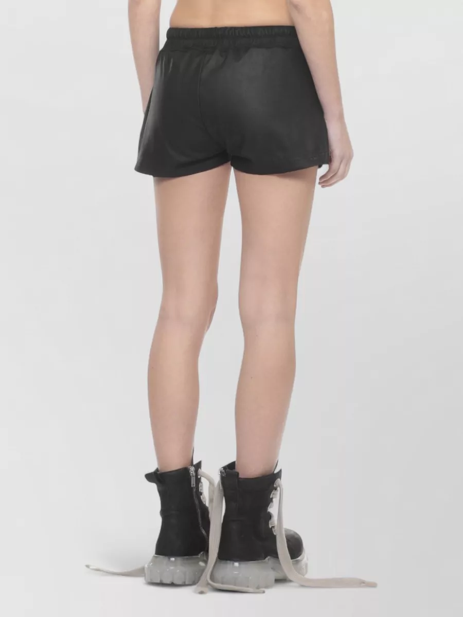 Rick Owens Faux Leather Shorts Side Slit Pockets