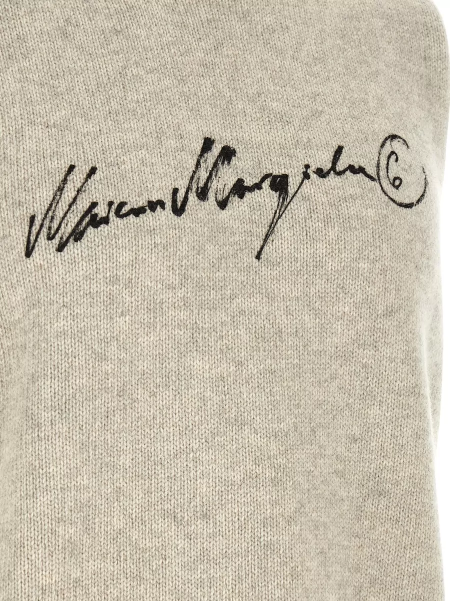 Mm6 Maison Margiela Wool Logo-Print Sleeveless Jumper