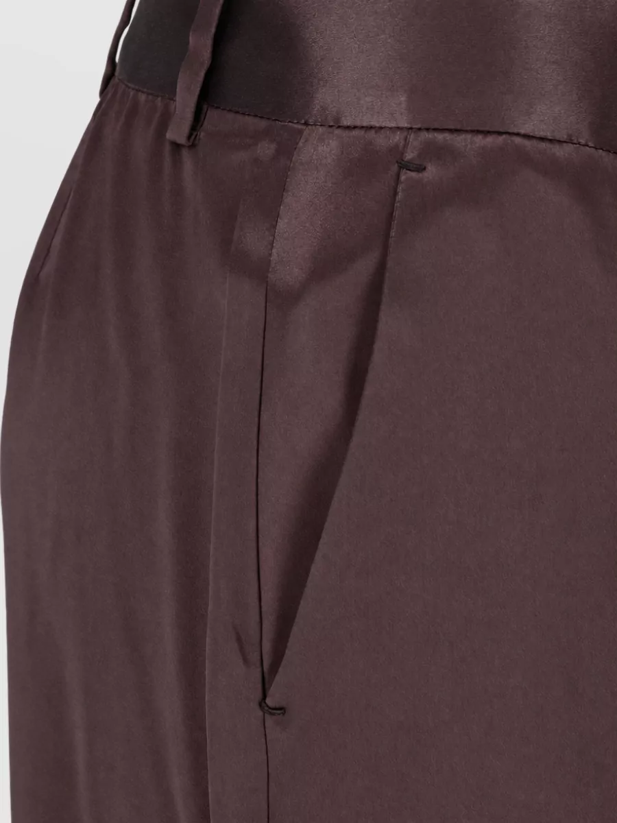 Kiton Silk Straight-Leg Suit Trousers