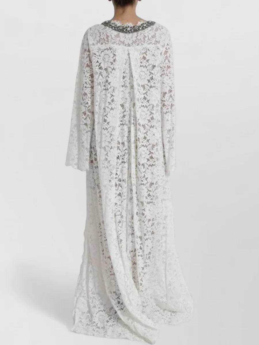 Dolce&Gabbana Crystal-Embellished Lace Maxi Dress