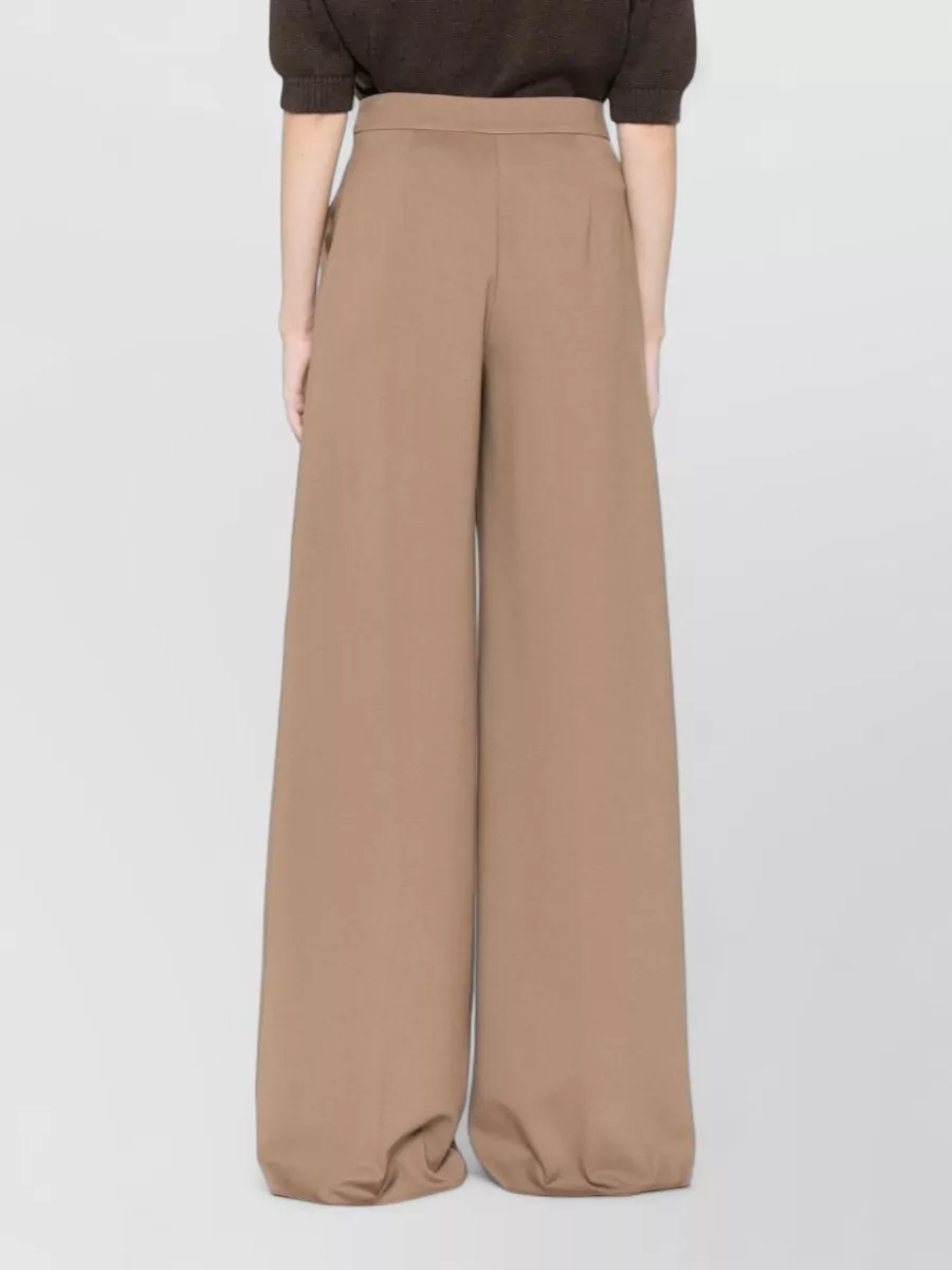 Max Mara High Waist Wide Leg Silk Nylon Trousers