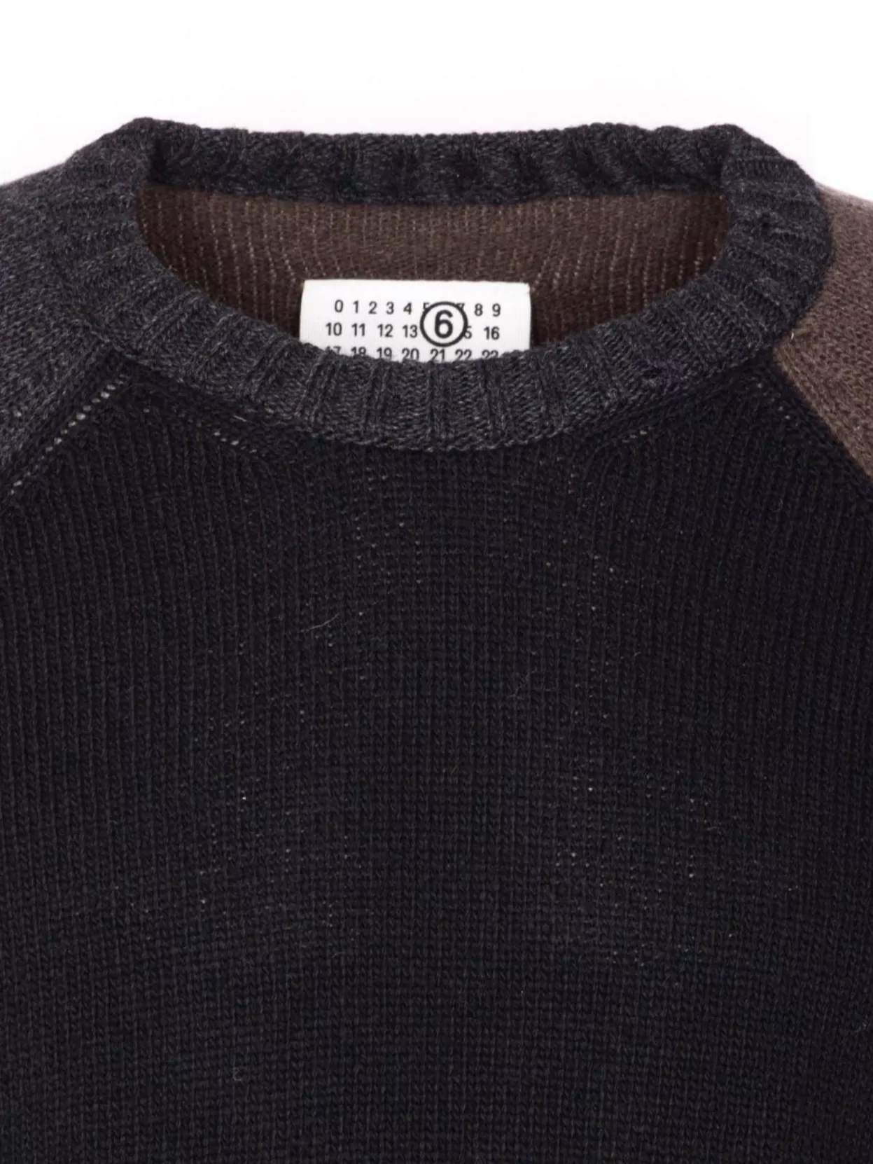 Mm6 Maison Margiela Crewneck Distressed Sweater Elbow Patches