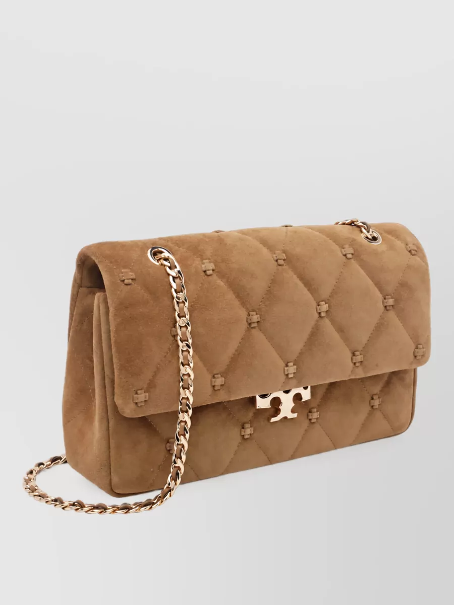 Tory Burch Romy Suede Leather Clutch Bag
