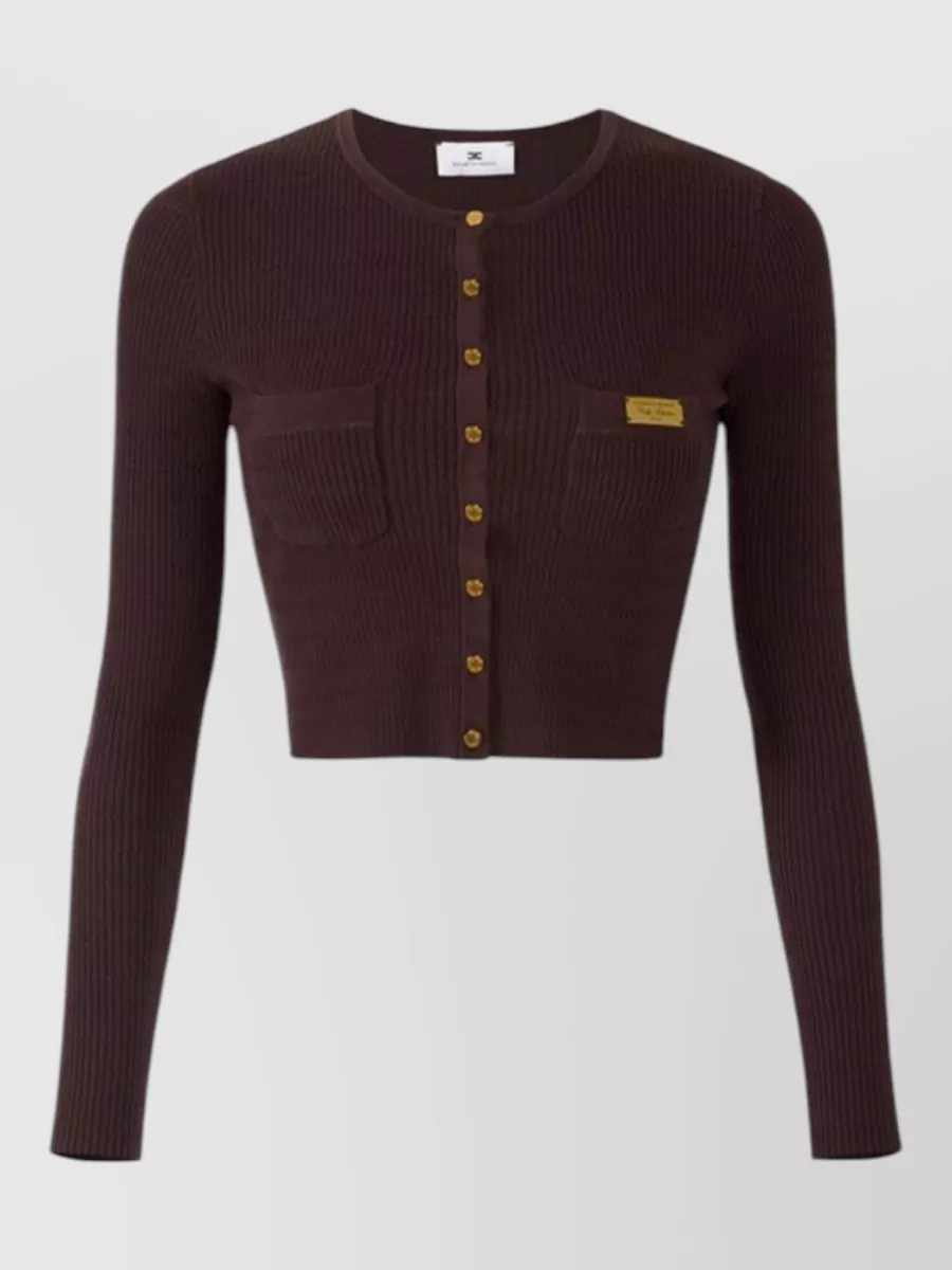 Elisabetta Franchi silk micro-braided knit cropped cardigan