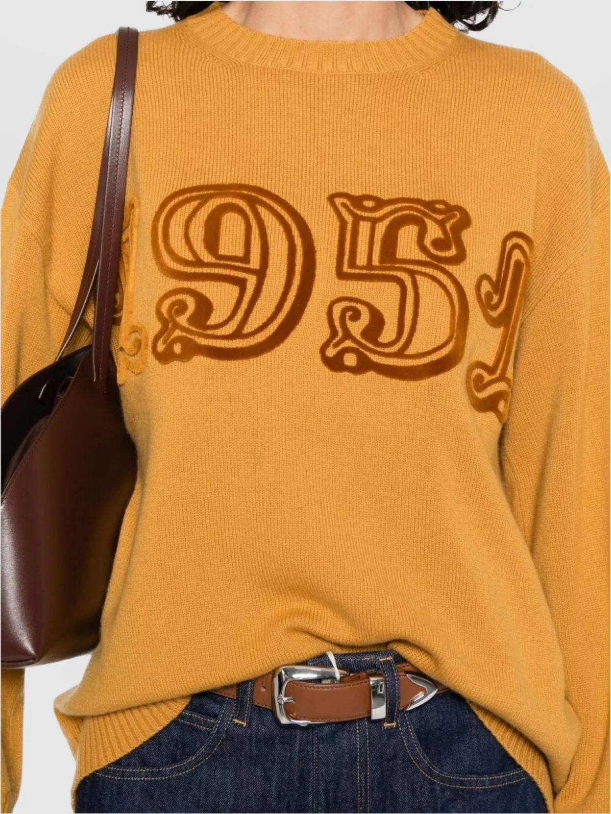 Max Mara Fido Crew Neck Embroidered Knit Sweater