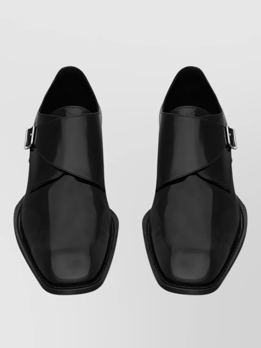 Saint Laurent Leather Monk Strap Loafers