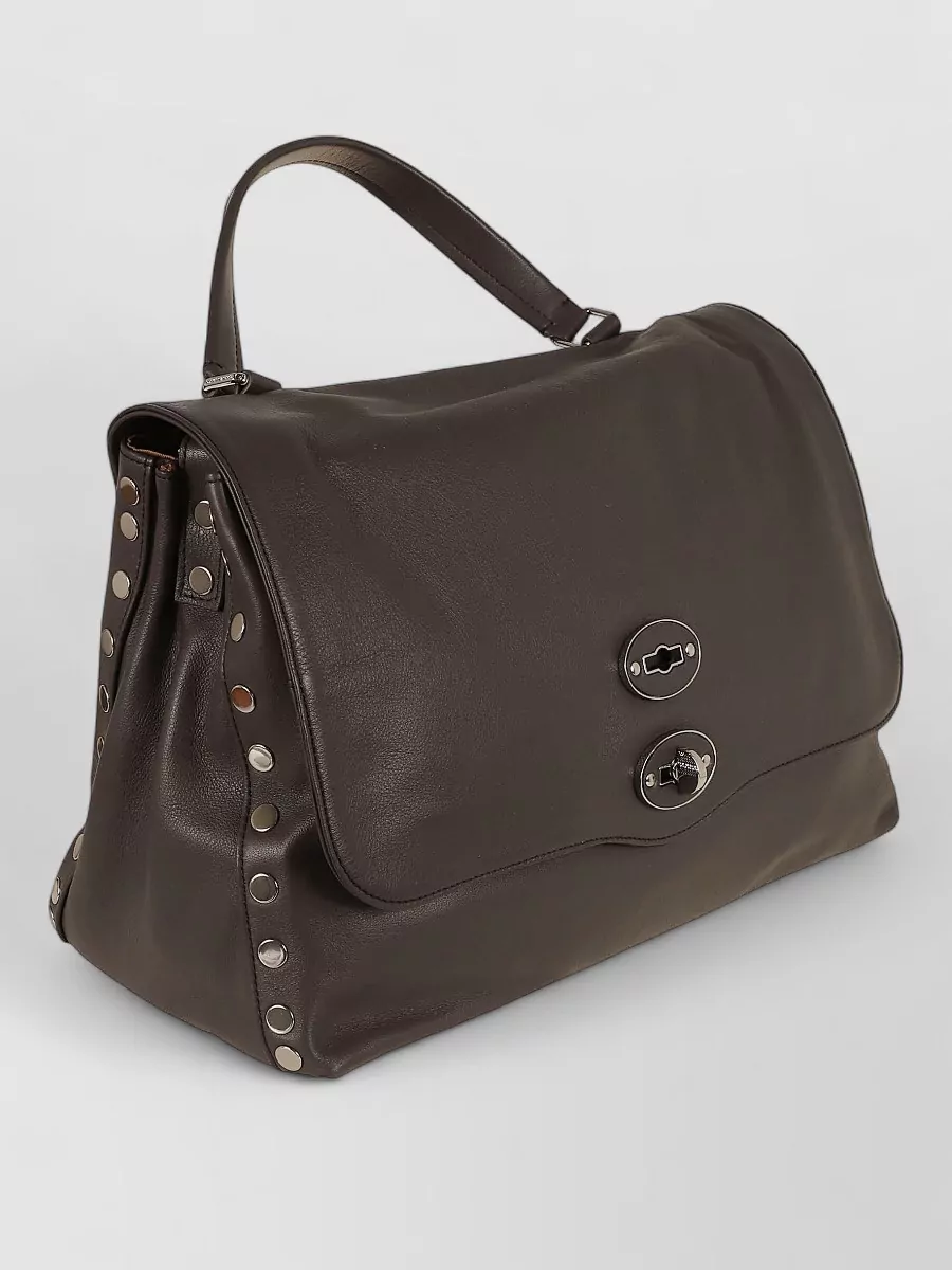 Zanellato Leather Studded Shoulder Bag