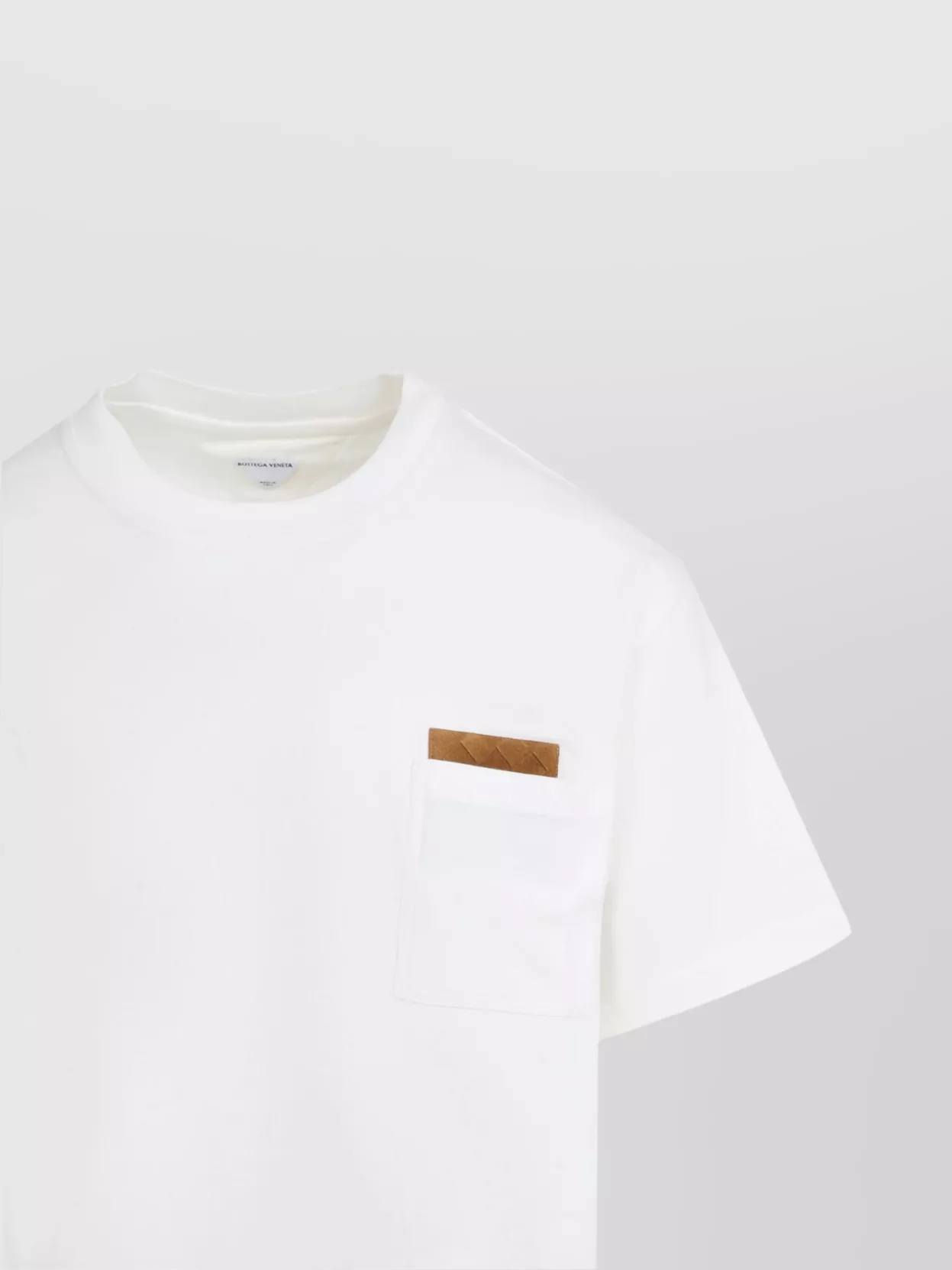 Tシャツ・カットソー BOTTEGA VENETA Cotton t-shirt intrecciato leather Grigio Bottega Veneta Heart Intrecciato Cropped Cotton Jersey T