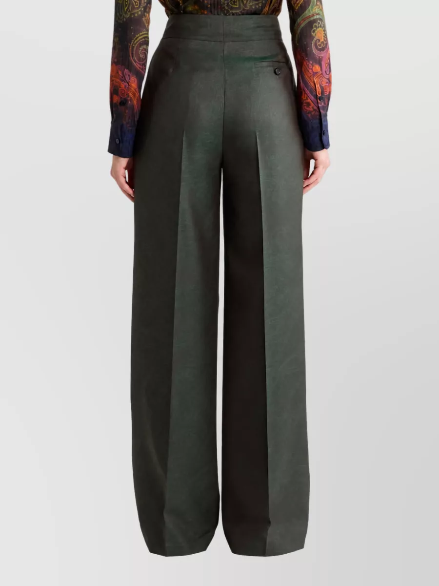 Etro Paisley Wool Pleated Tailored Trousers