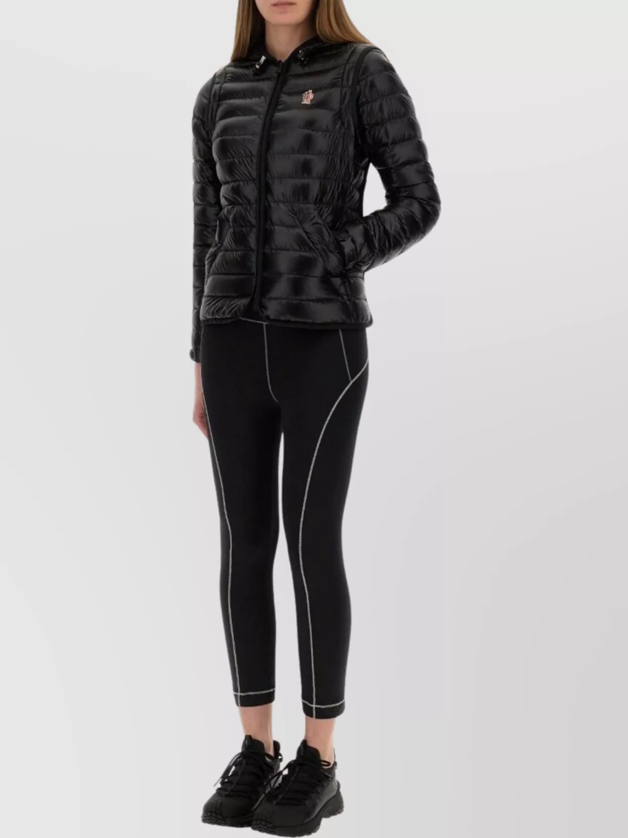 Moncler Grenoble Logo Leggings Featuring Contrast Stitching