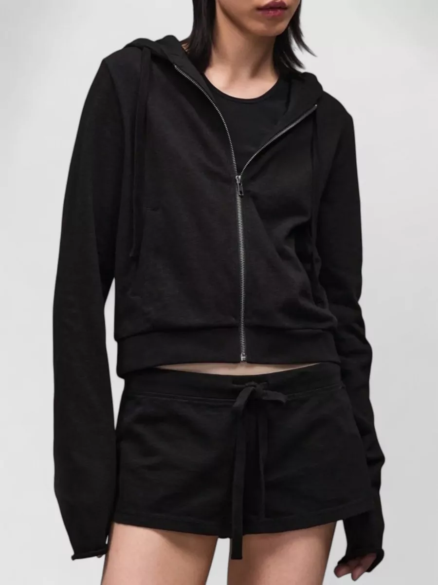 Entire Studios Cotton Cropped Zip-Up Hoodie