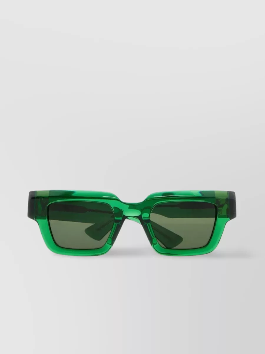 Shop Bottega Veneta Hinged Sunglasses With Green Acetate