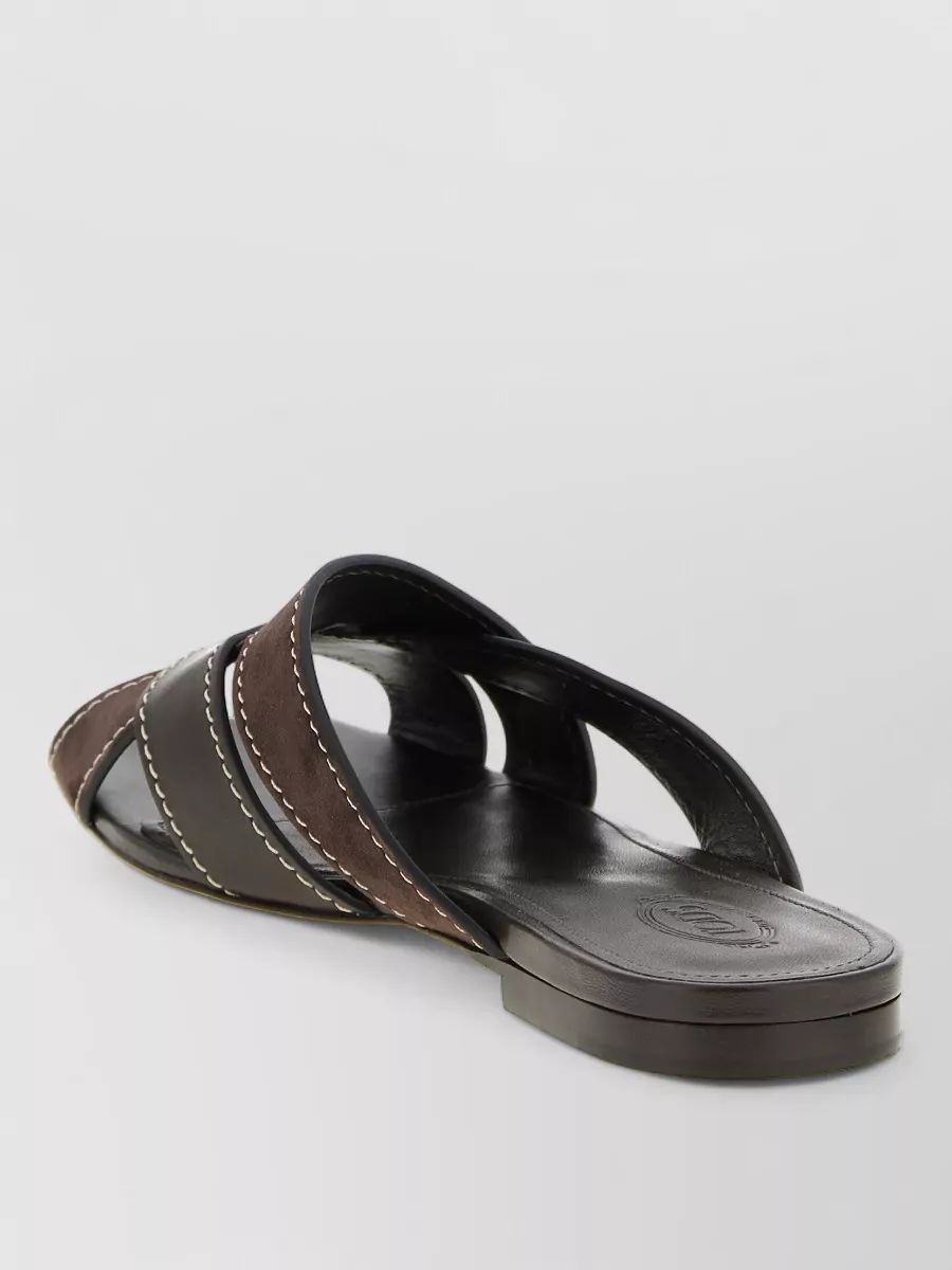 Tod's Woven Sandals Flat Sole Open Toe