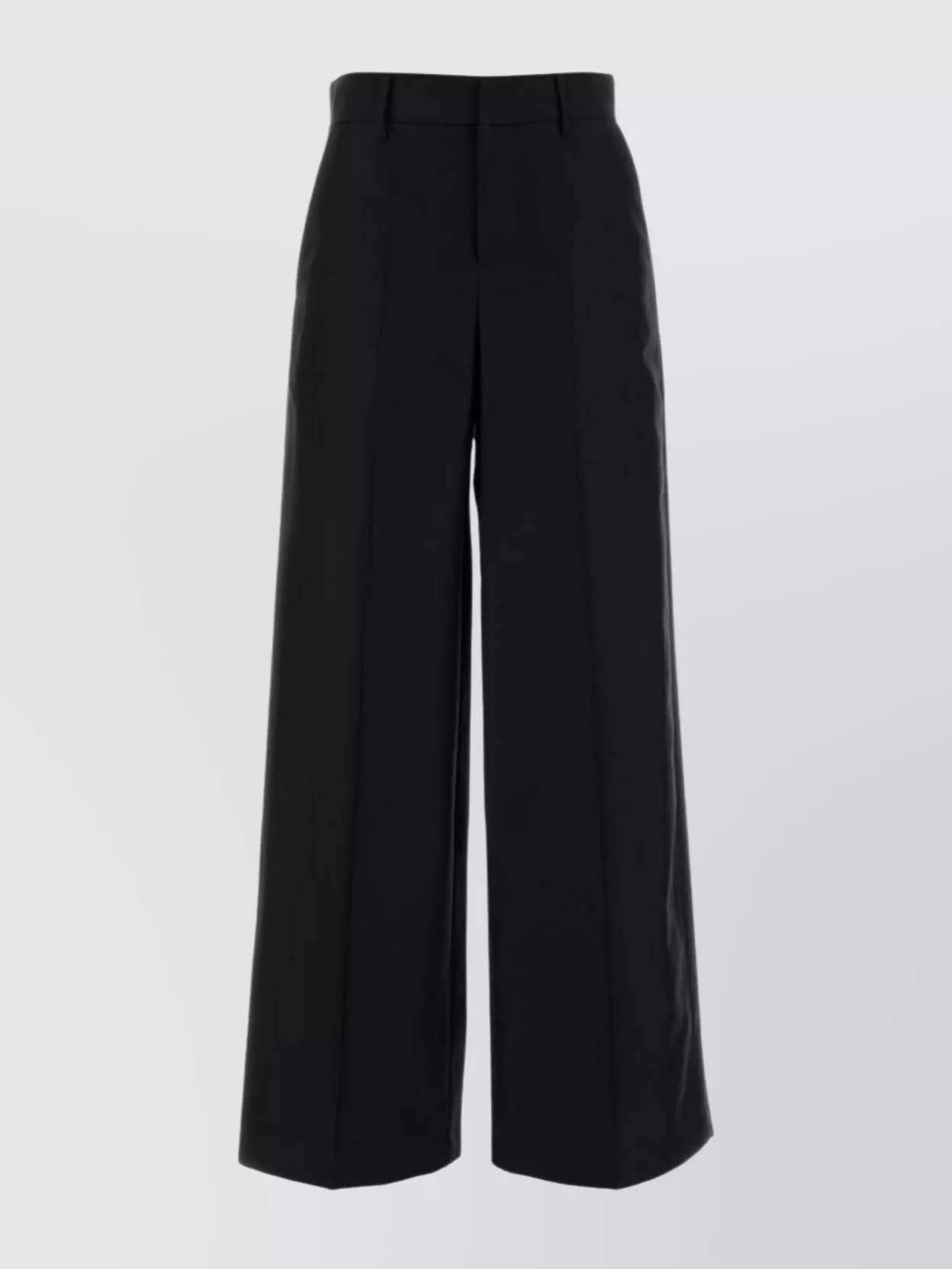 Alberta Ferretti Wide-leg Pant With Front Pleats And Pockets In Black