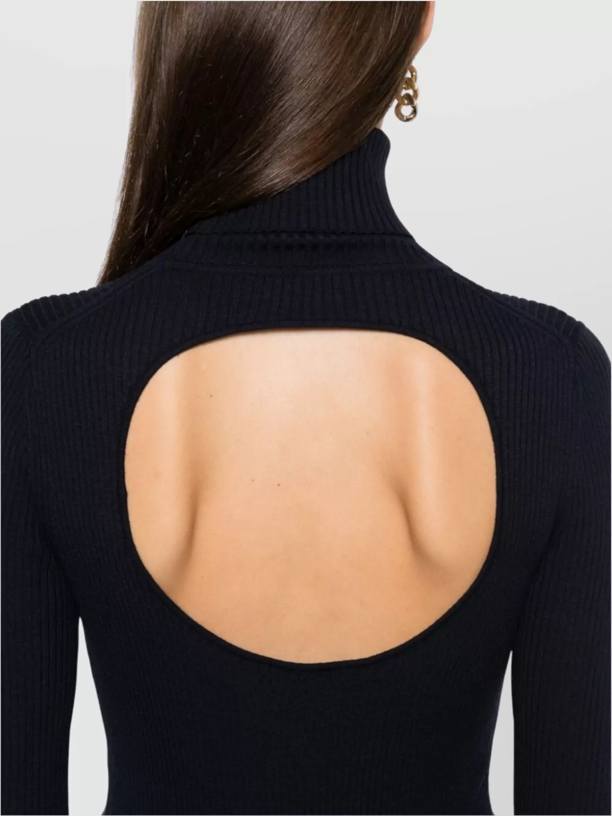 Parosh Knitwear Dress With Long Sleeves And Open Back