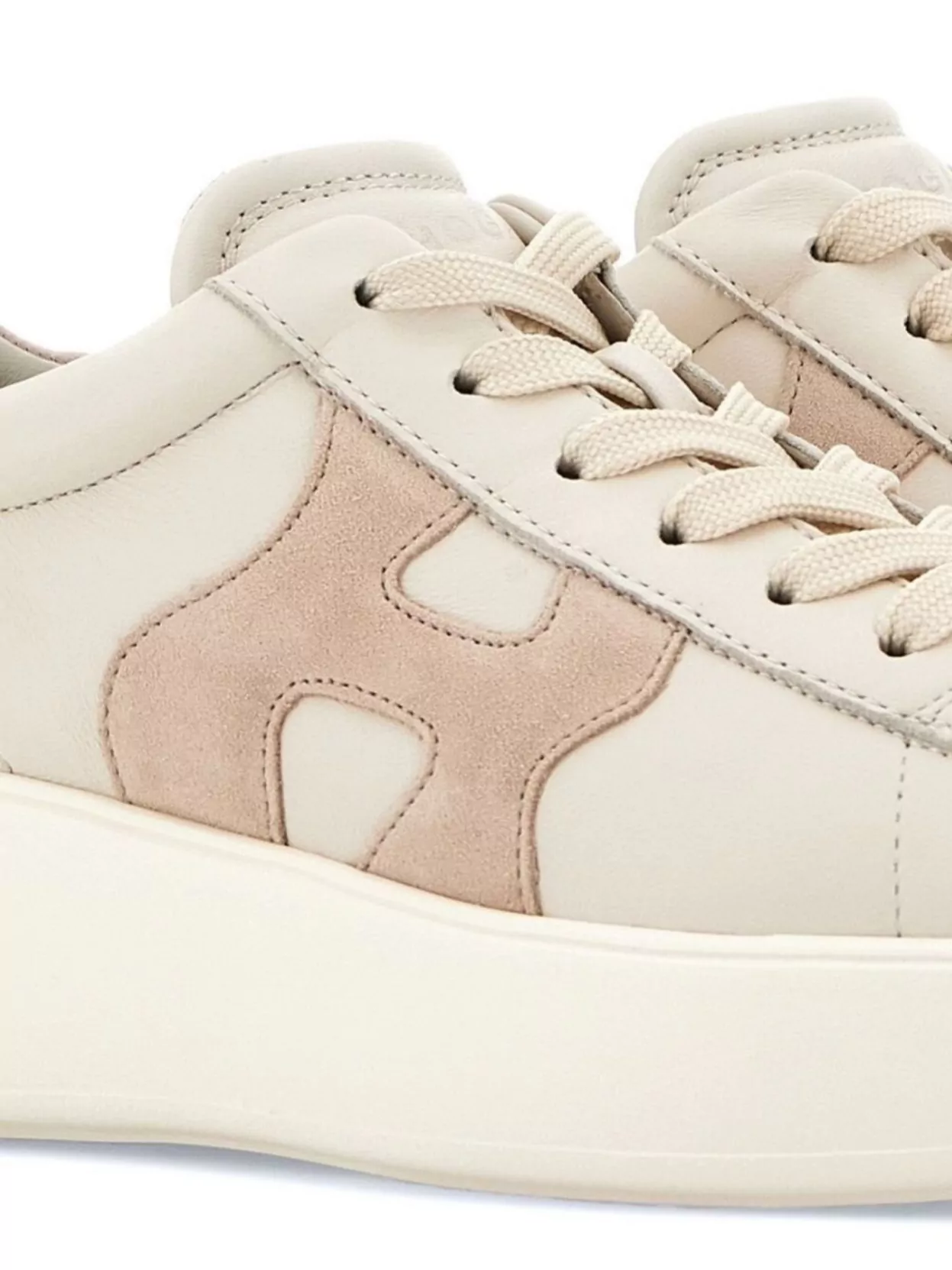 Hogan Leather Sneakers Rebel Panelled Platform Round Suede