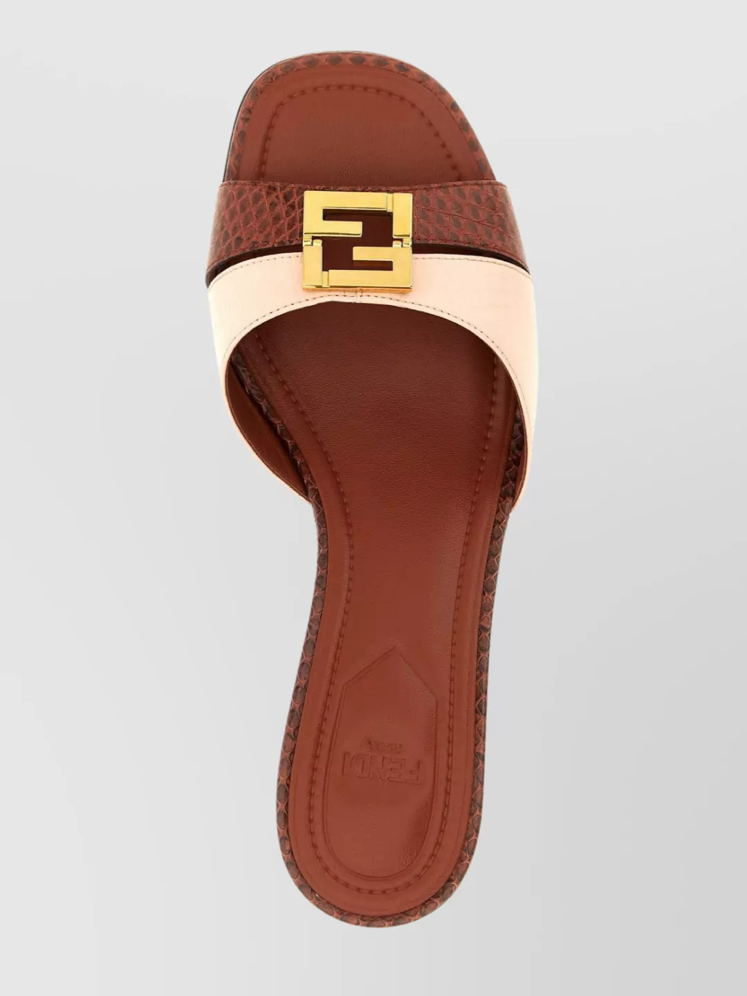 Fendi Ffold Buckle Kitten Heel Open Toe In Pink