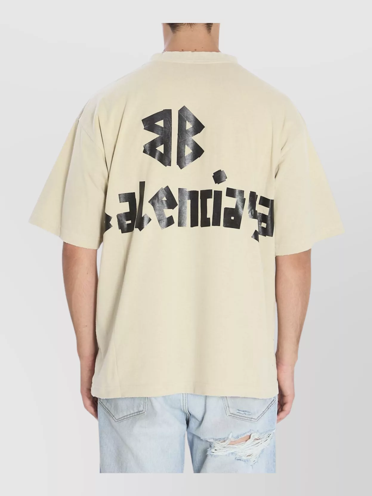 Balenciaga Graphic Print Crew Neck T-shirt In Brown