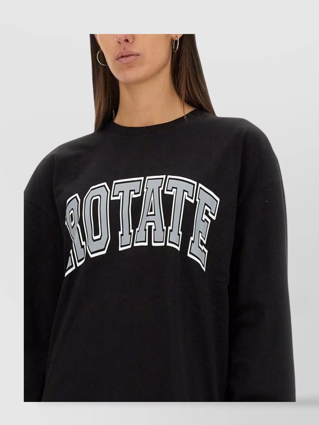 Rotate Birger Christensen Oversized Crew Neck Long Sleeve T-Shirt