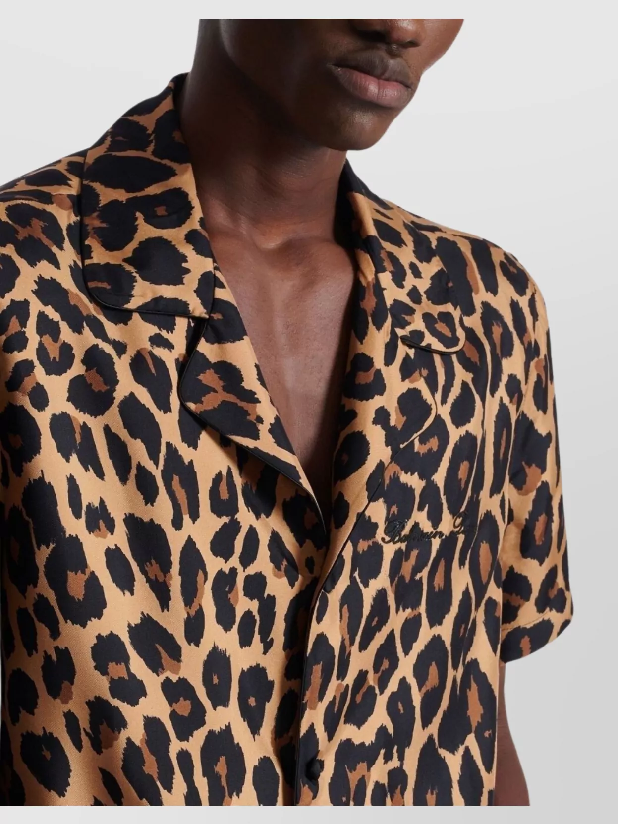 Balmain Animal Print Chest Pocket Shirt In Animal Print