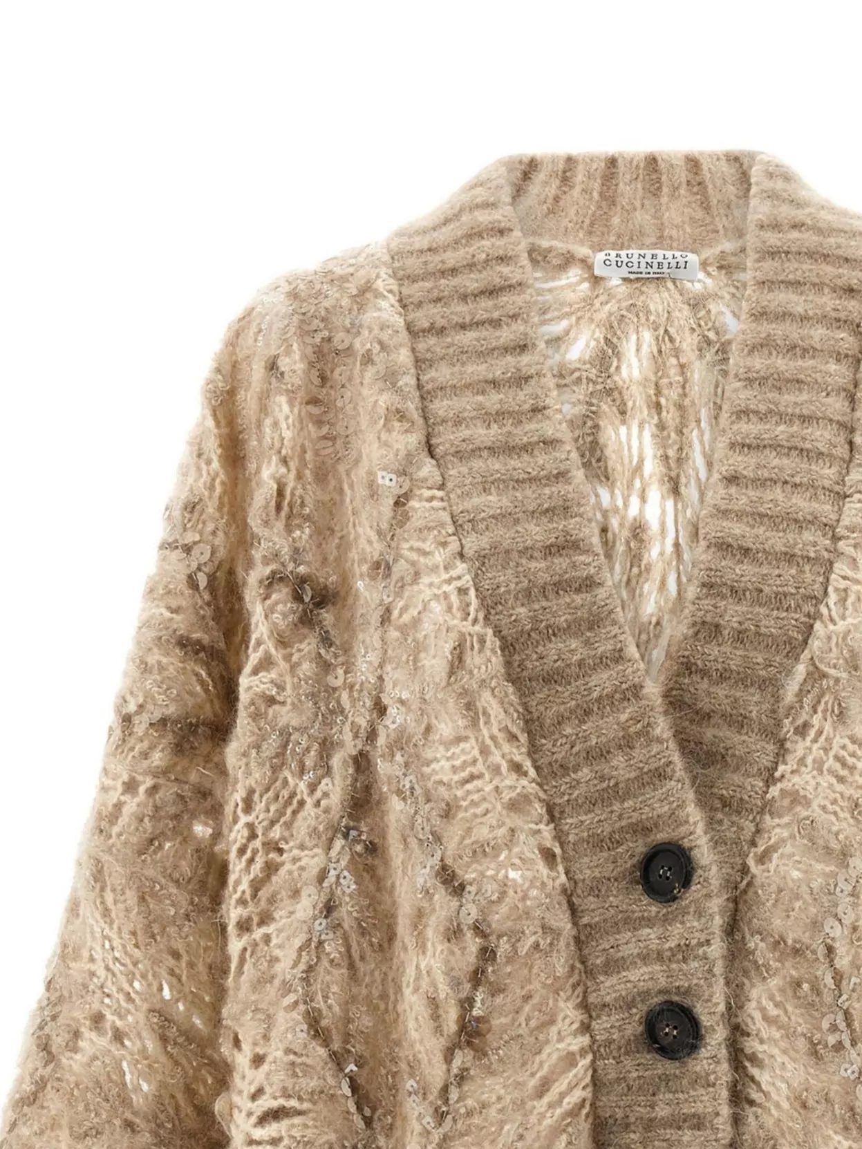 Brunello Cucinelli V-Neck Cardigan With Long Sleeves And Sequins