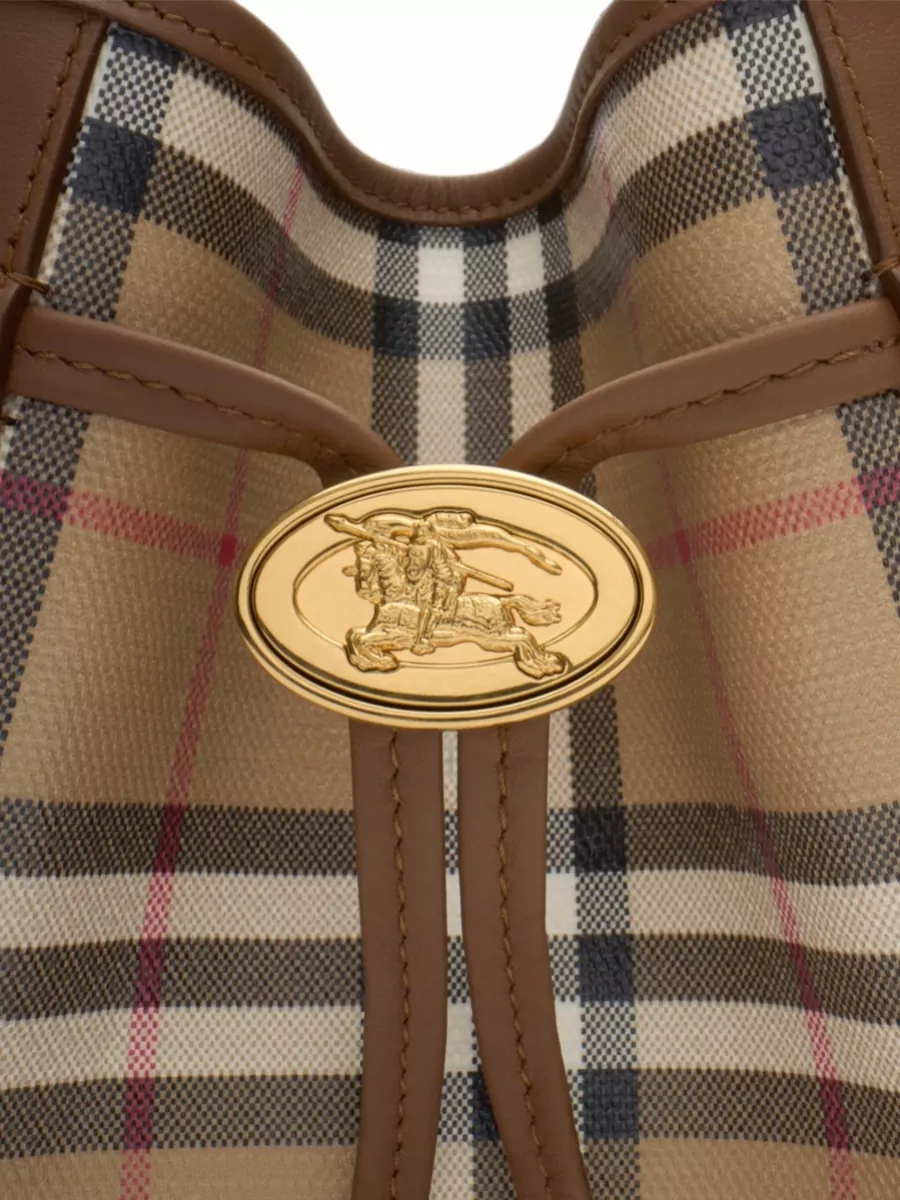 Burberry Check Mini Coated Canvas Bucket Bag