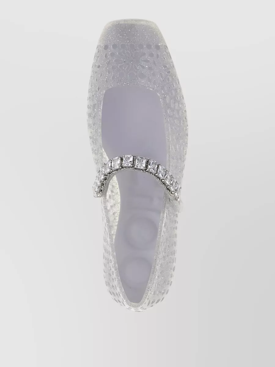 Jimmy Choo Cutout Square-Toe Ballerina Flats