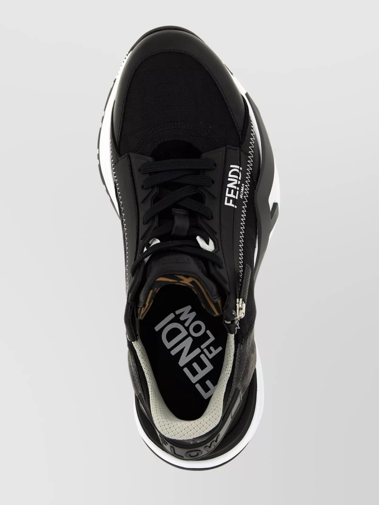 Fendi Structured Stitched Collar Sole Sneakers