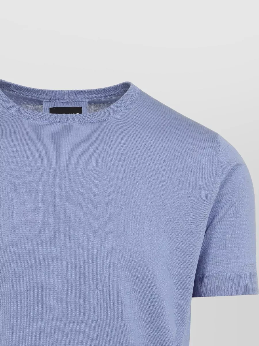 Giorgio Armani Silk Cotton Crew Neck Short Sleeve Pullover