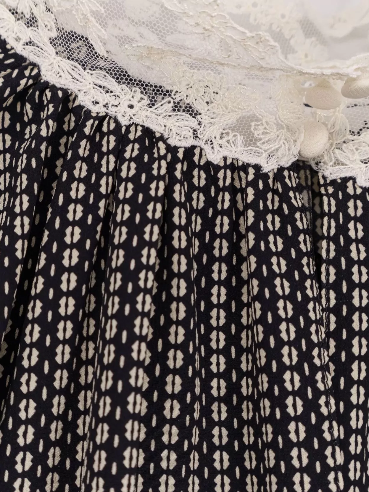 Chloé Silk Mini Dress Lace Accents