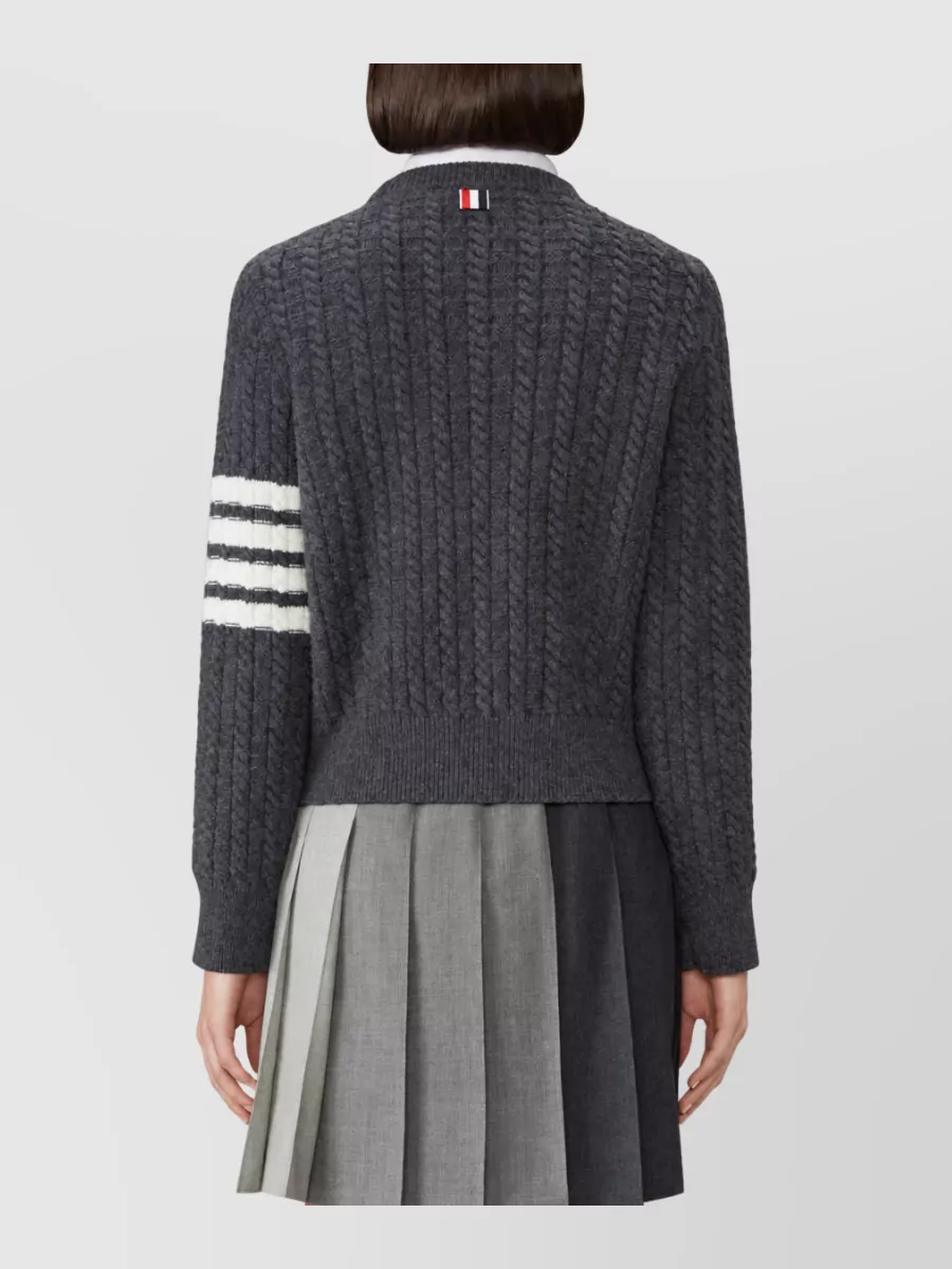 Thom Browne Cable-Knit Intarsia Crew-Neck Wool Jumper