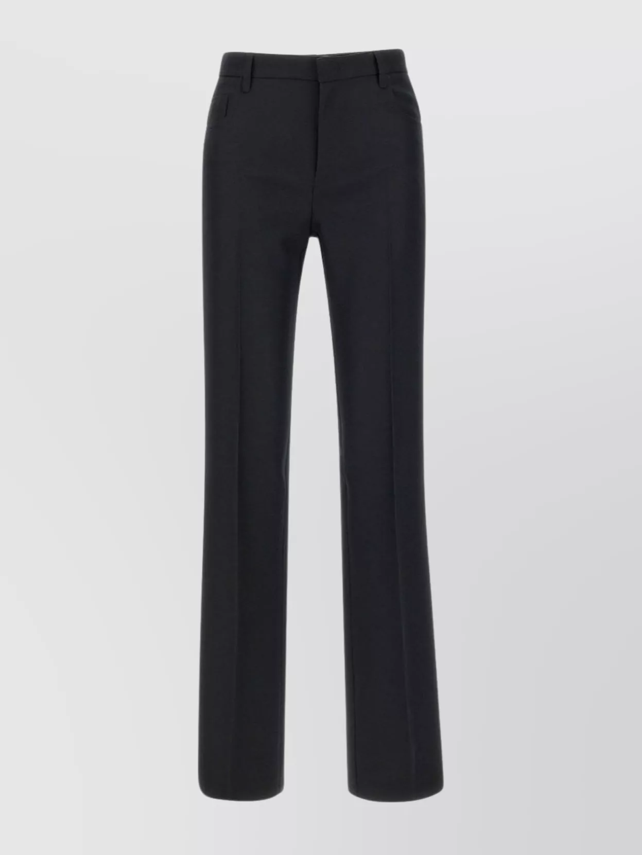 Shop Philosophy Low Waist Slim Fit Trousers With Front Crease In Black