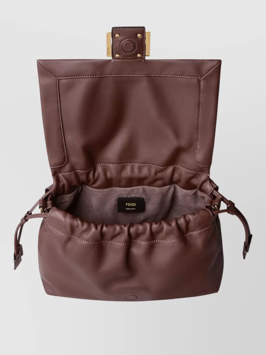 Fendi Mamma Baguette Medium Leather Shoulder Bag