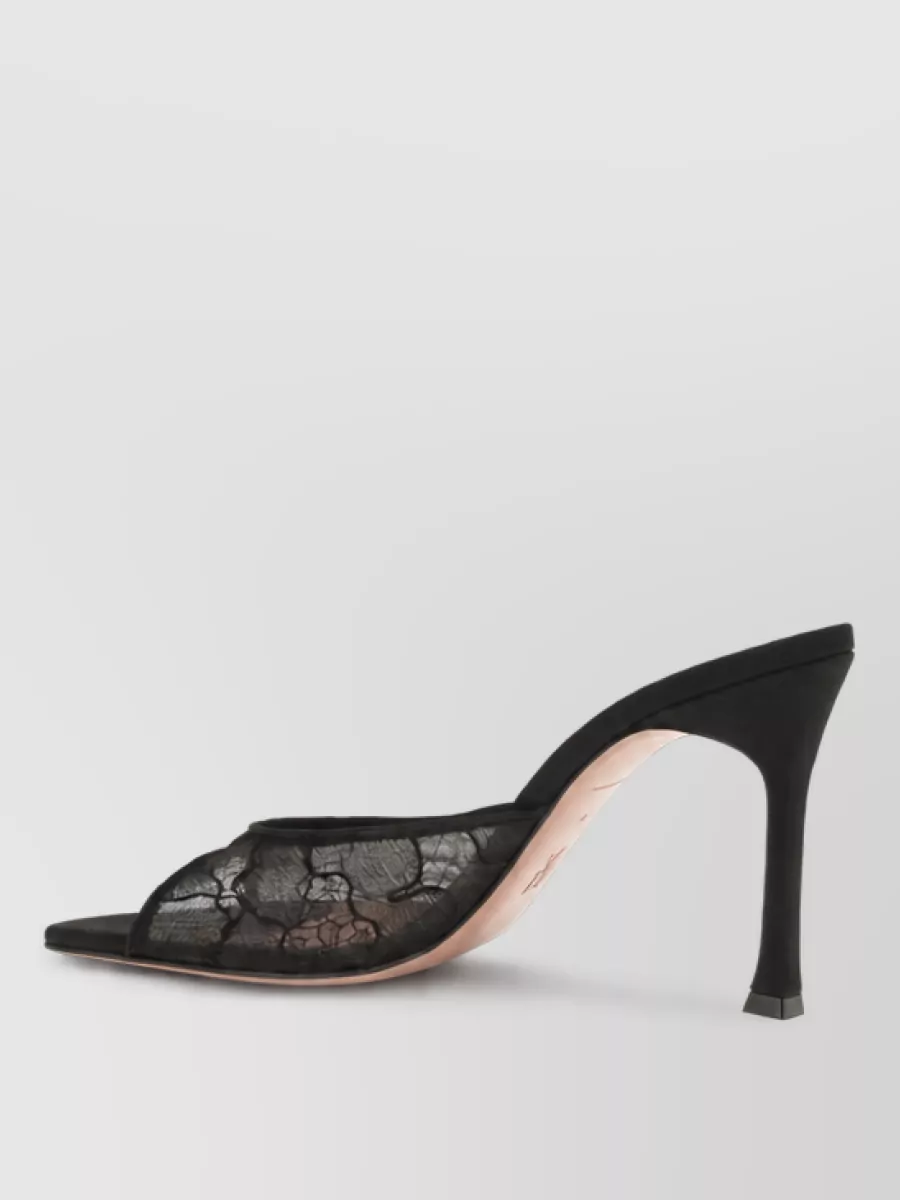 Amina Muaddi Silk Lace Mules