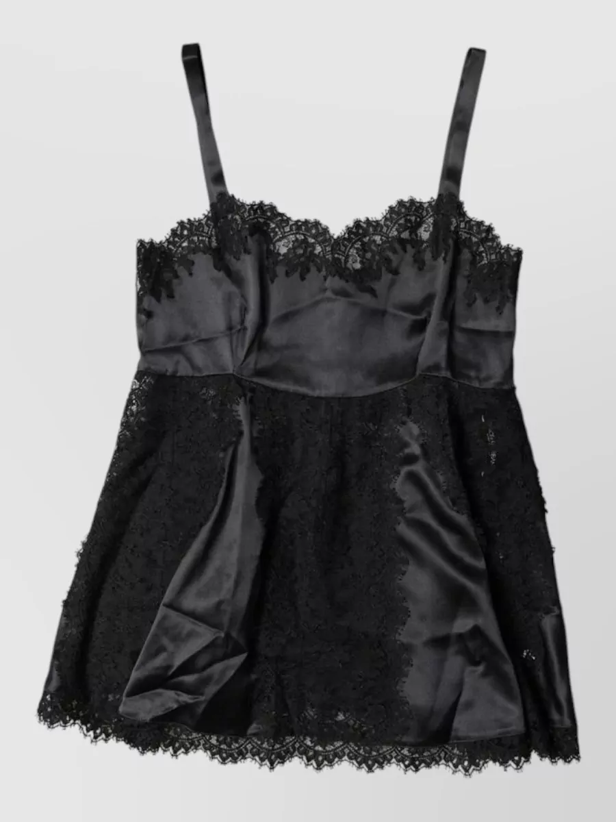 Dolce&Gabbana silk lace trim lingerie top